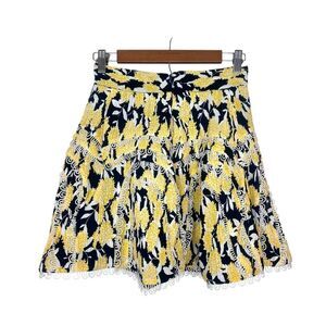 C/MEO Collective Skirt Sz 4 Marigold Enlight Mini Floral Lined Yellow black Lace